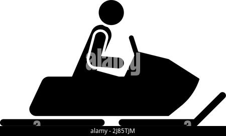 Rechteck Schaltfläche Symbol Schnee Motorrad. Button Banner Rechteckiges Badge-Interface für Anwendungsdarstellung auf neomorphem Stil auf weißem Hintergrund Stock Vektor