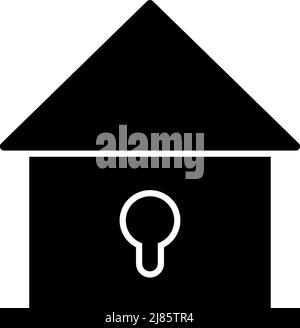 Rechteck Schaltfläche Symbol Haus gesperrt. Button Banner Rechteckiges Badge-Interface für Anwendungsdarstellung auf neomorphem Stil auf weißem Hintergrund Stock Vektor