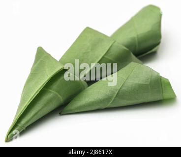 Essbare Betel Blätter frisch und organisch auf weißem Hintergrund Stockfoto