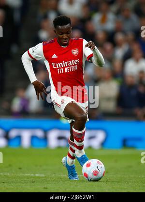 LONDON, England - 12. MAI: Eddie Nketiah von Arsenal während der Premier League zwischen Tottenham Hotspur und Arsenal im Tottenham Hotspur Stadion, London, Stockfoto
