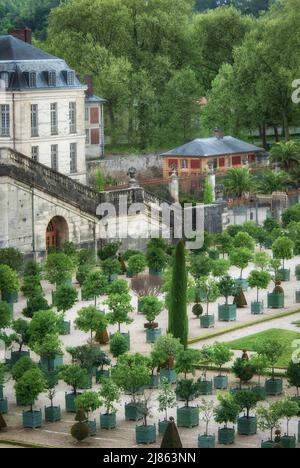 Schlossgärten von Versailles. L'orangerie du château de Versailles. Stockfoto