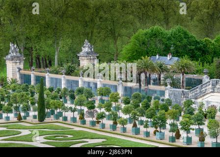 Schlossgärten von Versailles. L'orangerie du château de Versailles. Stockfoto