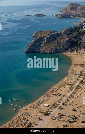 Blick vom heiligen Kloster panagia tsambika (kyra psili) Stockfoto