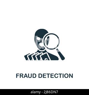 Symbol zur Betrugserkennung. Monochrom einfaches Fintech Industry Icon für Templates, Webdesign und Infografiken Stock Vektor