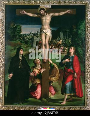 Blick von außen auf den Palazzo Cattedrale di San Callisto, Rom, Italien (Foto); . Stockfoto