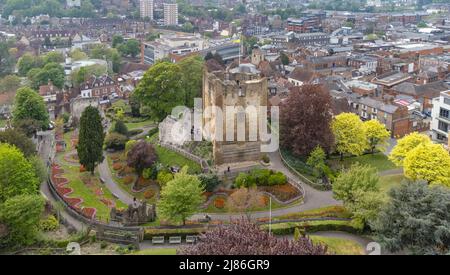 Luftaufnahme von Guilford Castle, Surrey, England Stockfoto