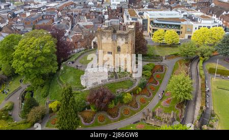 Luftaufnahme von Guilford Castle, Surrey, England Stockfoto