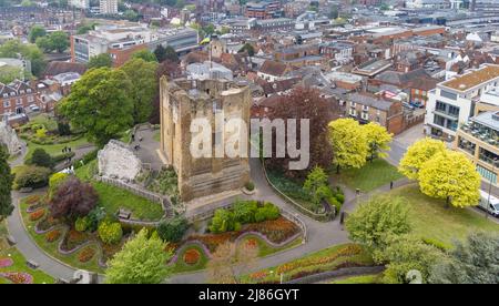 Luftaufnahme von Guilford Castle, Surrey, England Stockfoto