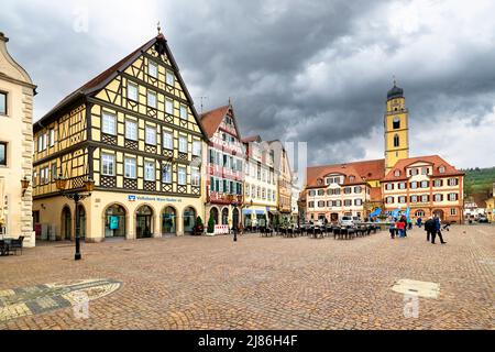 Deutschland Bayern Romantische Straße. Bad Mergentheim. Marktplatz Stockfoto