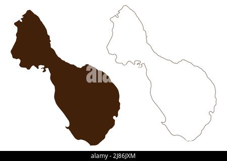 Tabar-Insel (Neuguinea, Pazifischer Ozean, Bismarck-Archipel, Tabar-Gruppe-Inseln) Kartenvektordarstellung, Skizzenkarte Stock Vektor