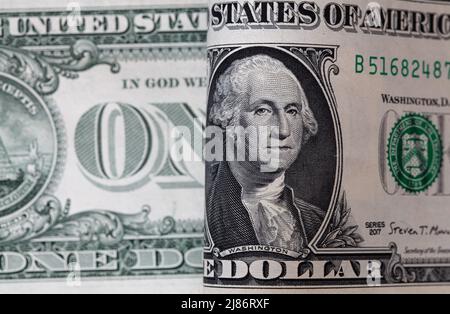 1 US-Dollar-Banknoten für Designzwecke Stockfoto