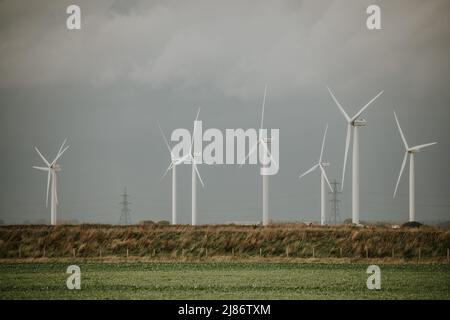 Little Cheyne Court Wind Farm, Kent, Großbritannien Stockfoto