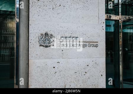 London Stock Exchange Group Sign, London Stockfoto