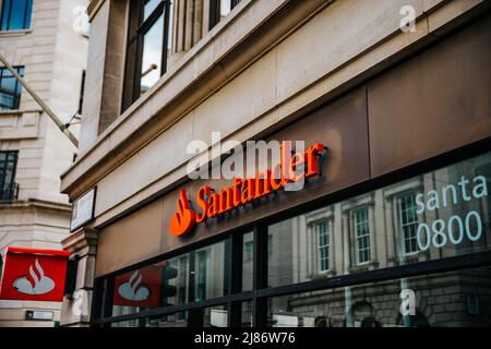 Santander Bank Branch, London Stockfoto