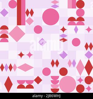 Geometrisches Patchwork-Muster. Nahtlose abstrakte Formen Textur. Vektor Textildruck von Tapeten Muster. Stock Vektor