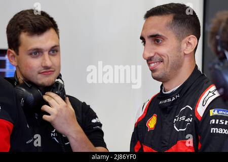 Berlin, Deutschland. 13.. Mai 2022. BUEMI Sébastien (SWI), Nissan e.Dams, Nissan IM03, Portrait während des Berlin ePrix 2022, 5. Treffen der ABB FIA Formel-E-Weltmeisterschaft 2021-22, auf dem Stadtkurs des Flughafens Tempelhof vom 13. Bis 15. Mai in Berlin - Foto Frédéric Le Floch / DPPI Credit: DPPI Media/Alamy Live News Stockfoto