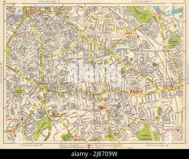 S LONDON. Walworth Camberwell Peckham Walworth Bermondsey Denmark Hill 1948 Karte Stockfoto