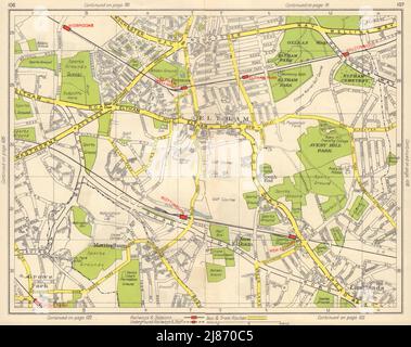 SE LONDON. Mottingham Eltham Grove Park Londrüsen Neue Eltham 1948 alte Karte Stockfoto