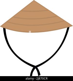 Vektordarstellung eines traditionellen chinesischen Hutes mit konischer Form Stock Vektor