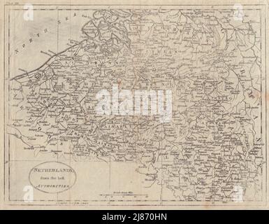 Belgien Und Luxemburg. „Niederlande von den besten Behörden“. GUTHRIE 1796 Karte Stockfoto