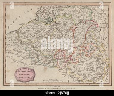 Belgien Und Luxemburg. „Niederlande von den besten Behörden“. BARLOW 1806-Karte Stockfoto