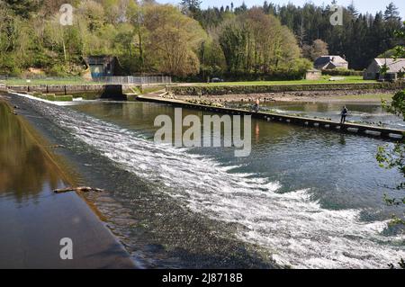 Lopwell-Staudamm am Fluss Tavy, in der Nähe von Plymouth, Devon, Großbritannien Stockfoto