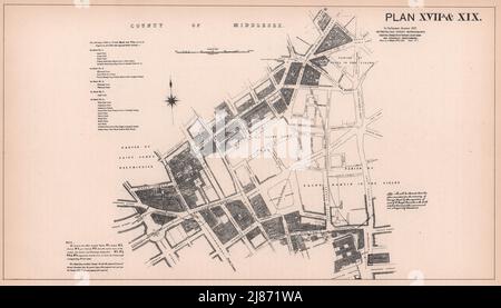 1877 Shaftesbury Avenue & Charing Cross Road Development. West End 1898 Karte Stockfoto