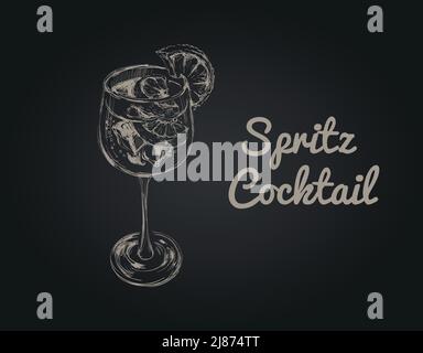 Spritz Handgezeichnetes Sommergetränk Spritz Cocktail Vektor-Illustration Spritz Stock Vektor
