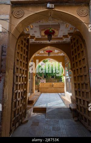 Jaisalmer, Rajasthan, Indien - 13. Oktober 2019 : Innenansicht von Jaisalmer Fort oder Sonar Quila oder Golden Fort, aus gelbem Sandstein, am Morgen Stockfoto