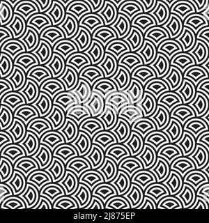 Nahtloses Muster in Schwarz und Weiß. Kachelbarer Vektorhintergrund Stock Vektor