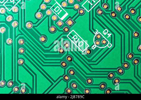 „Green Computer Chip Technology“ aus nächster Nähe Stockfoto