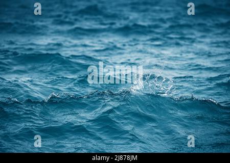 Meereswellen mit Morgennebel. Stockfoto