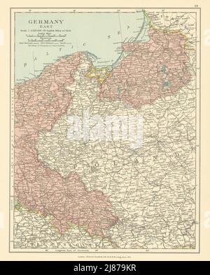 Deutschland Ostpreußen. Polen. Freie Stadt Danzig. Danzig. Karte VON STANFORD c1925 Stockfoto