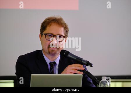 Modena, Italien. 13.. Mai 2022. Modena, Telmo Pievani im Stadtmuseum für „Primordiali“. Kredit: Fadege/Alamy Live Nachrichten Stockfoto