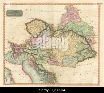 "Österreichischen Herrschaften". Kaisertum Österreich. West-Galizien enthält. THOMSON 1817 Karte Stockfoto