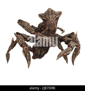 Alien Creature Isolated, 3D Illustration, 3D Rendering Stockfoto
