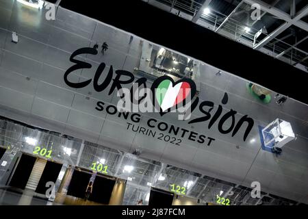 Turin, Italien. 13.. Mai 2022. 2022-05-13 12:43:19 TURIN - der Eurovision Song Contest findet in diesem Jahr im Palaolimpico-Stadion in Turin statt. ANP SANDER KING netherlands Out - belgium Out Credit: ANP/Alamy Live News Stockfoto