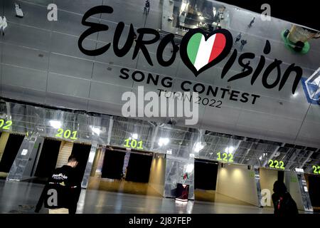 Turin, Italien. 13.. Mai 2022. 2022-05-13 12:43:24 TURIN - der Eurovision Song Contest findet in diesem Jahr im Palaolimpico-Stadion in Turin statt. ANP SANDER KING netherlands Out - belgium Out Credit: ANP/Alamy Live News Stockfoto