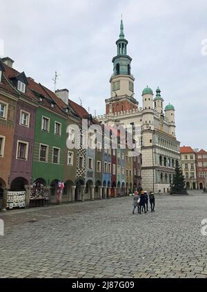 Alter Marktplatz von Poznan, Polen Stockfoto