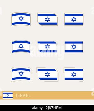 Vektor-Flaggen von Israel, Sammlung von israelischen Flaggen. Vektorsymbol. Stock Vektor