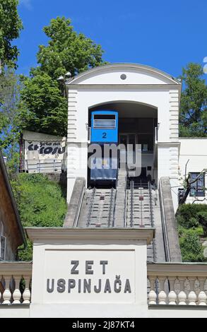 Zagreb Standseilbahn in Kroatien Stockfoto