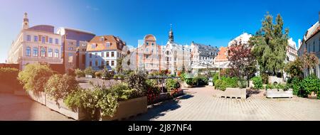 Livu Platz in Riga, Lettland im Sommer. Stockfoto