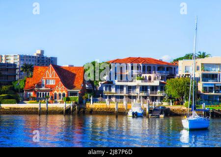 Waterfront of Inner West Balmain wohlhabender Vorort am Parramatta River in Sydney, Australien. Stockfoto