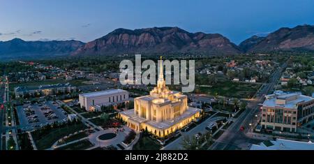 LDS Latter Day Saints Mormon Temple in Ogden, Utah, Panorama Stockfoto