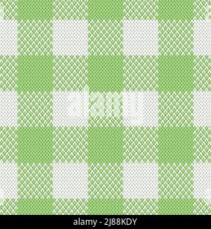 Gingham gestrickt Textur Stoff Nahtloses Muster für Picknick oder Tischdecke blau vichy Karo kariert Vektor Illustration Stock Vektor
