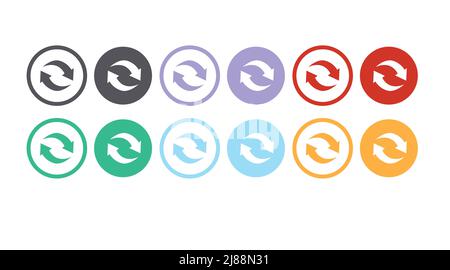 Symbolsatz aktualisieren. Vektor-isolierter bearbeitbarer Illustrationssatz Stock Vektor