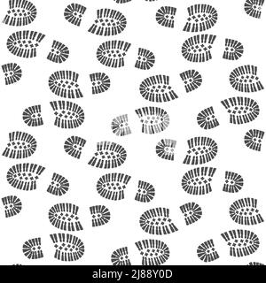 Nahtloses Muster mit einer Fußabdruck von Schuhen. Vektorgrafik. Stock Vektor