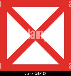 Schaltfläche Schließen. Rotes Vektorsymbol mit Kreuzzeichen. Bearbeitbarer Vektor. Stock Vektor