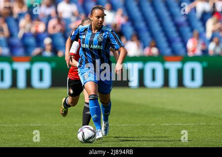 ROTTERDAM, NIEDERLANDE - 14. MAI: Chasity Grant von Ajax während des Pure Energie Eredivisie Vrouwen-Spiels zwischen Feyenoord und Ajax am 14. Mai 2022 im Stadion de Kuip in Rotterdam, Niederlande (Foto: Hans van der Valk/Orange Picles) Stockfoto