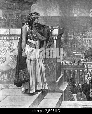 ''Bilder des Jahres- VII, "Zenobias letzter Blick auf Palmyra"', 1888. Von „The Graphic. An Illustrated Weekly Newspaper Volume38. Juli bis Dezember, 1888'. Stockfoto